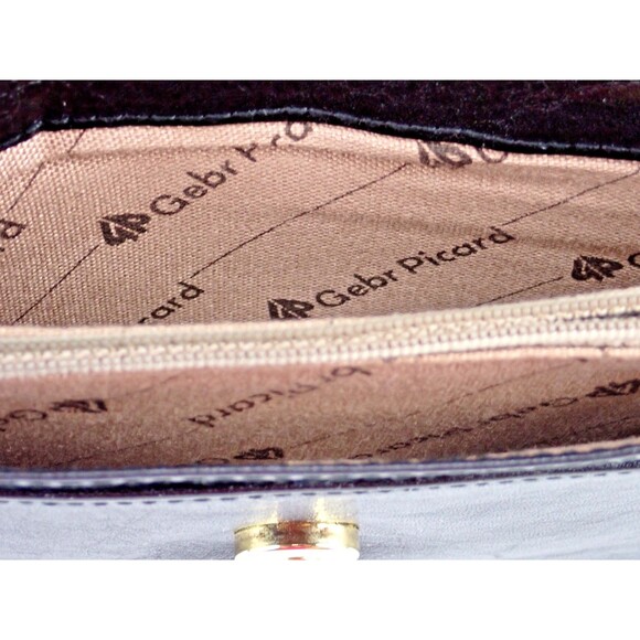 Gebr Picard Women's Black Leather Envelope Vintage Clutch Handbag Purse 6" x 9" - Picture 7 of 11
